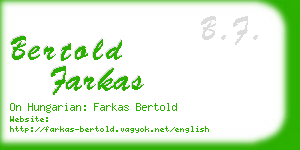 bertold farkas business card